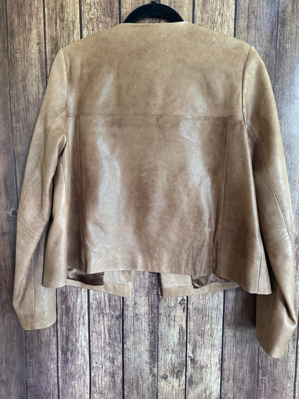 bagatelle Women's Brown Round-Neck Leather Jacket - Picture 11 of 12